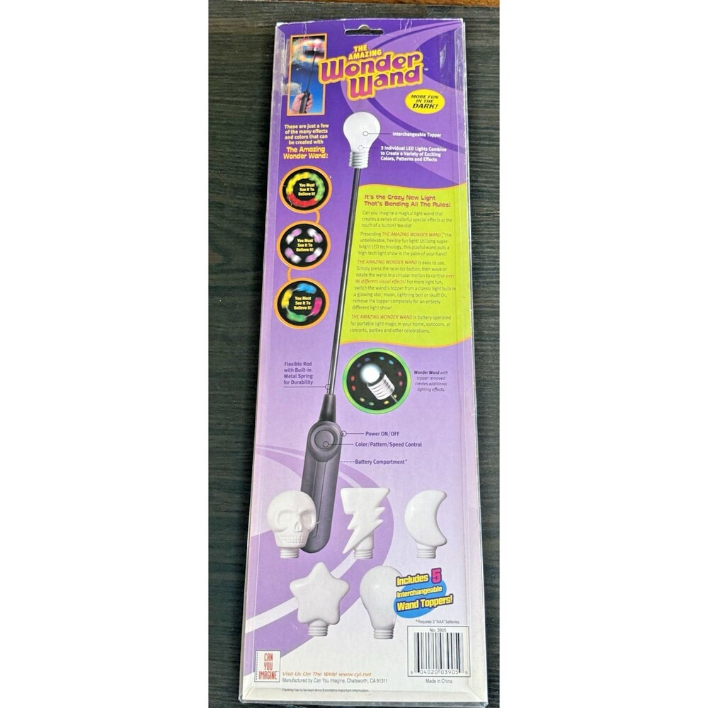 The Amazing Wonder Wand" Light-Up Toy Iinterchangeable Toppers NEW - Picture 6 of 9